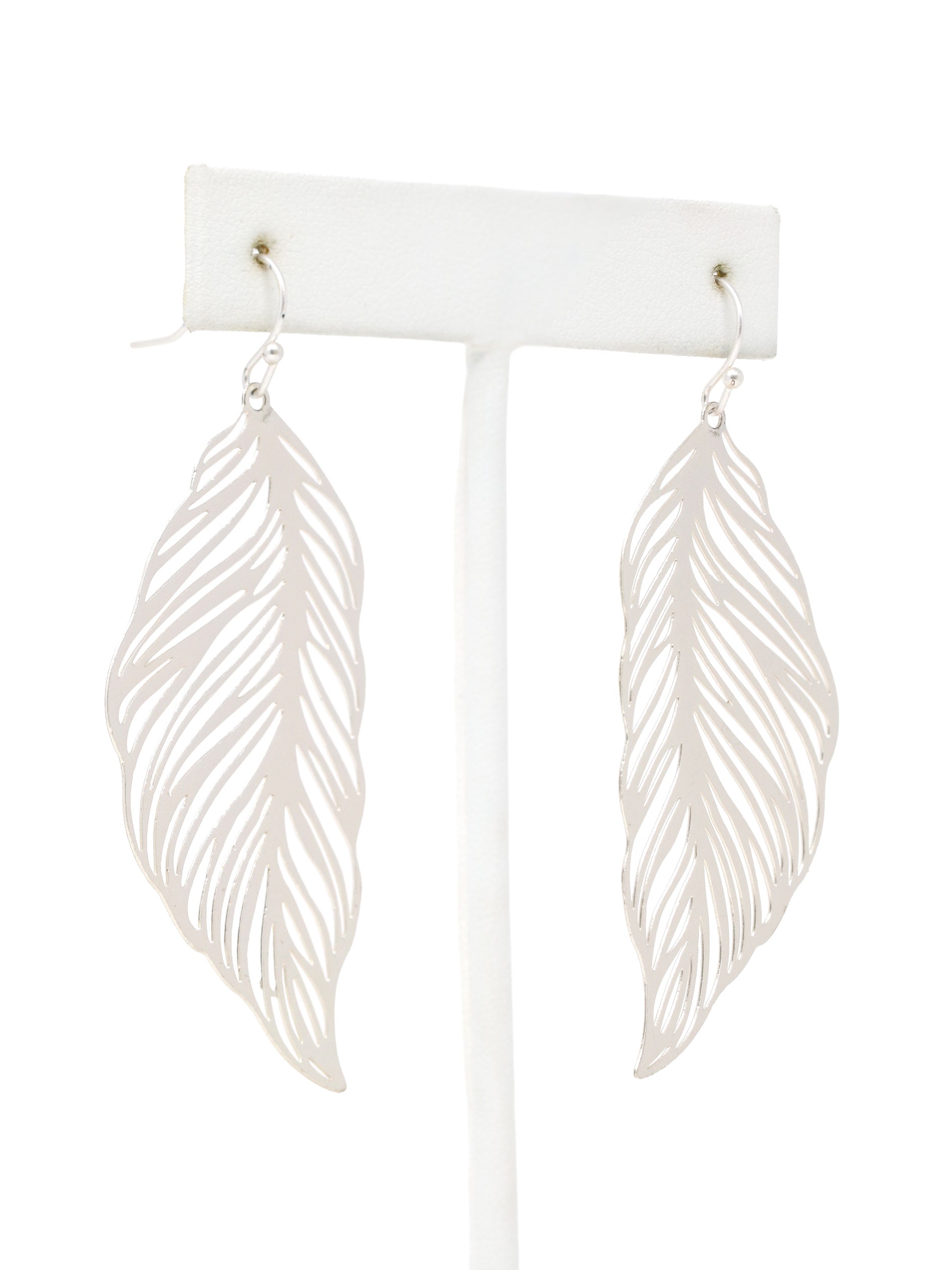 Leaf Lightweight Filigree Drop Earrings