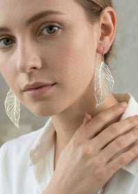 Leaf Lightweight Filigree Drop Earrings