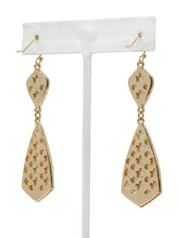 Textured Faux Leather Drop Earrings