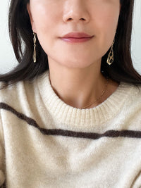 Textured Faux Leather Drop Earrings