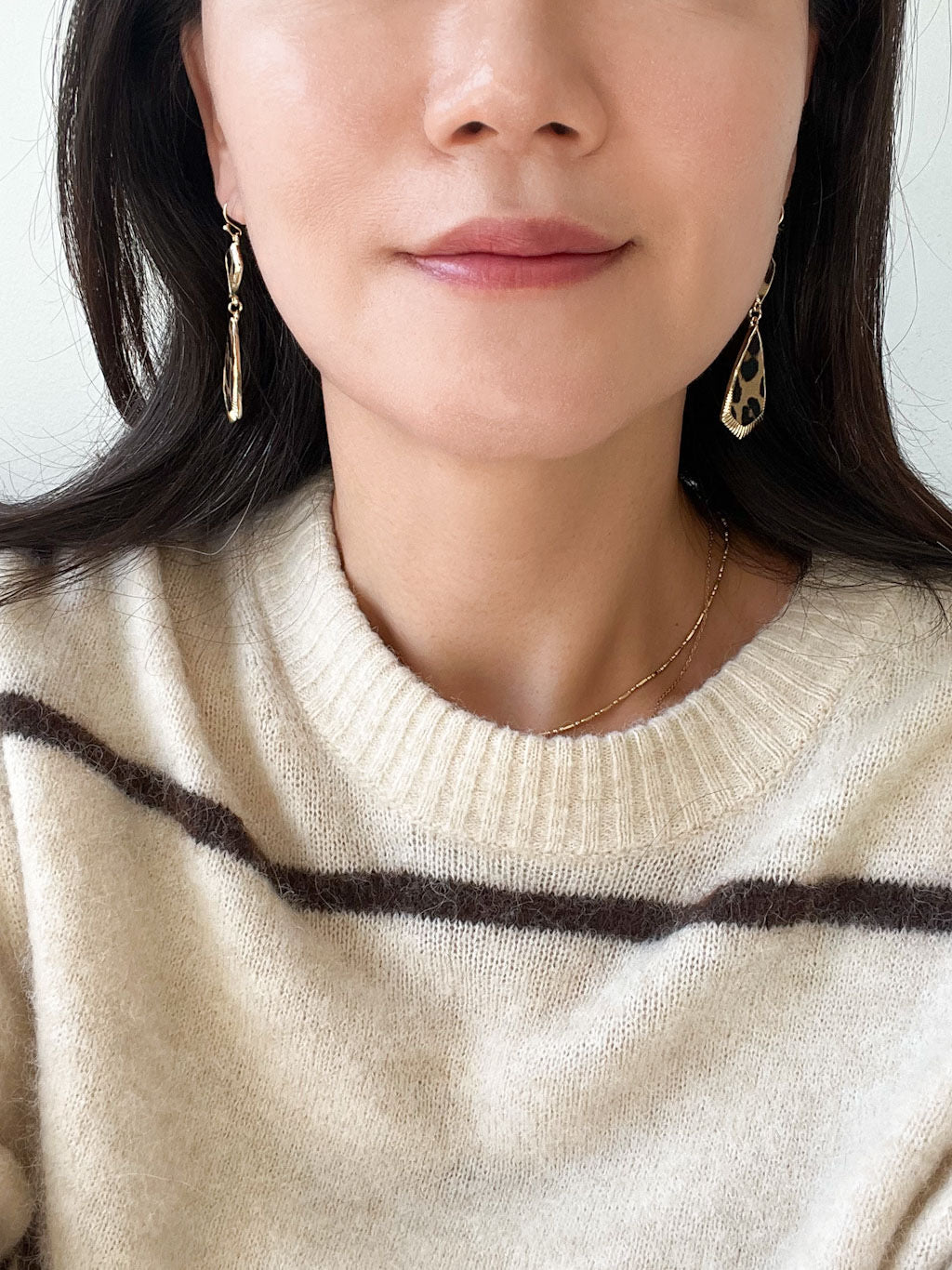 Textured Faux Leather Drop Earrings