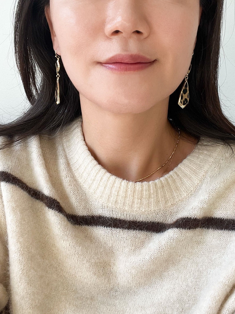 Textured Faux Leather Drop Earrings
