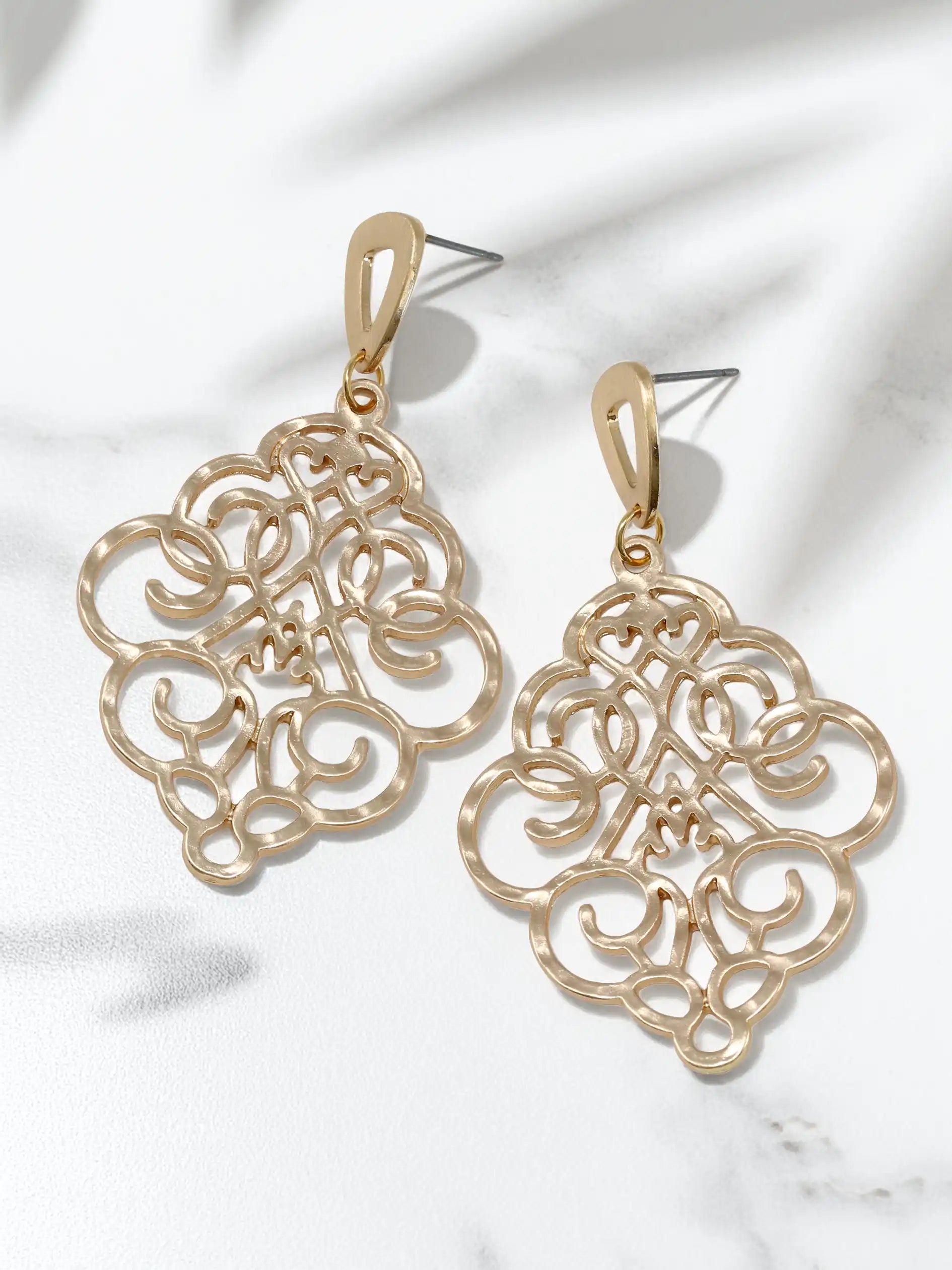 Elegant Filigree Teardrop Earrings