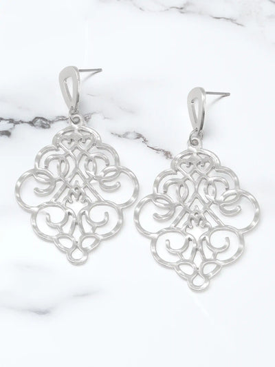 Elegant Filigree Teardrop Earrings