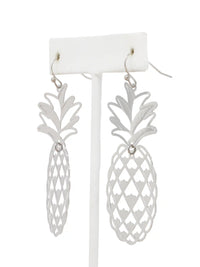 Tropical Gold Cut-Out Pineapple Dangle Earrings