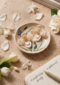 Resin Layered Flower Statement Earrings