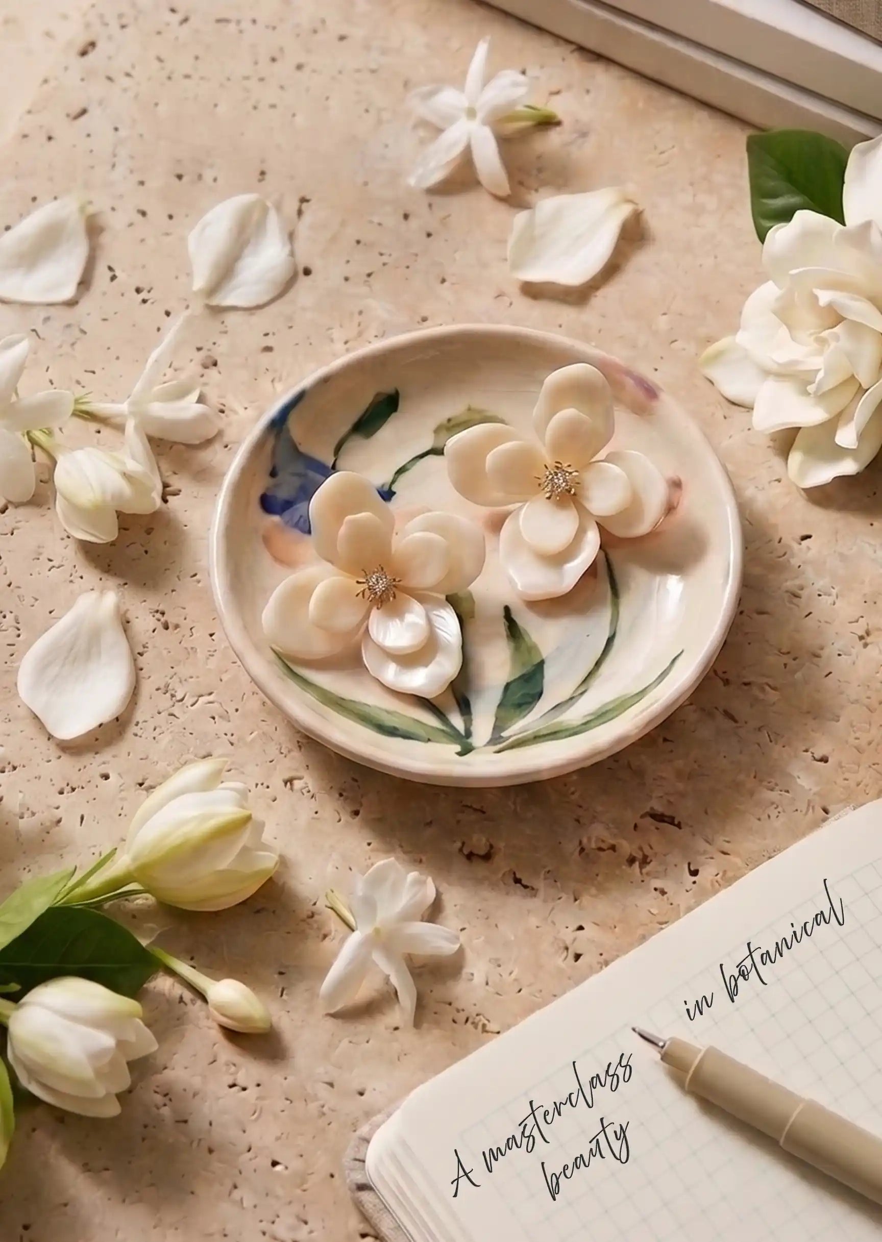 Resin Layered Flower Statement Earrings