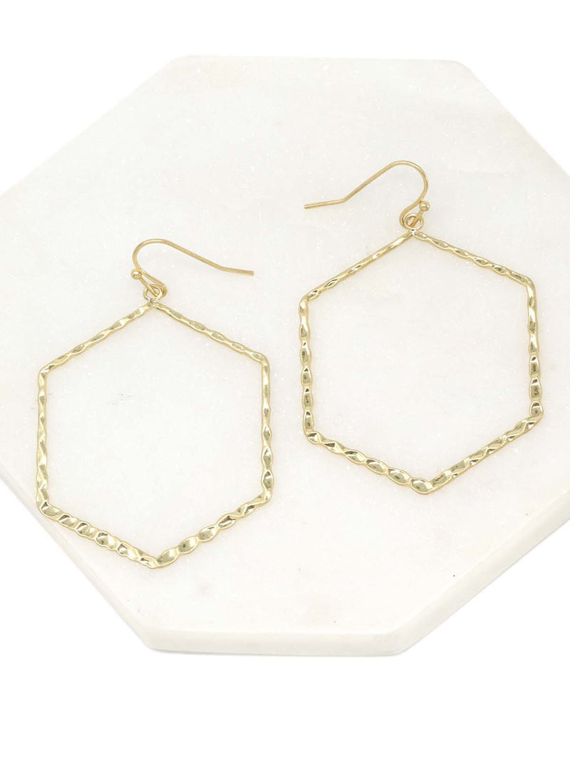 Hexagon Metal Earrings