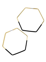Colored Hexagon Hoop Earrings
