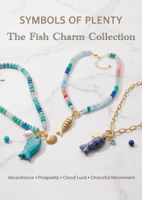 Coastal Beaded Necklace with Turquoise Fish Charm Necklace