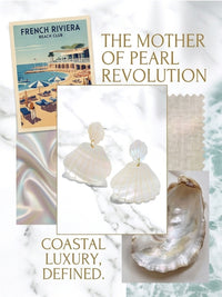 Natural Mother of Pearl Seashell Drop Earrings