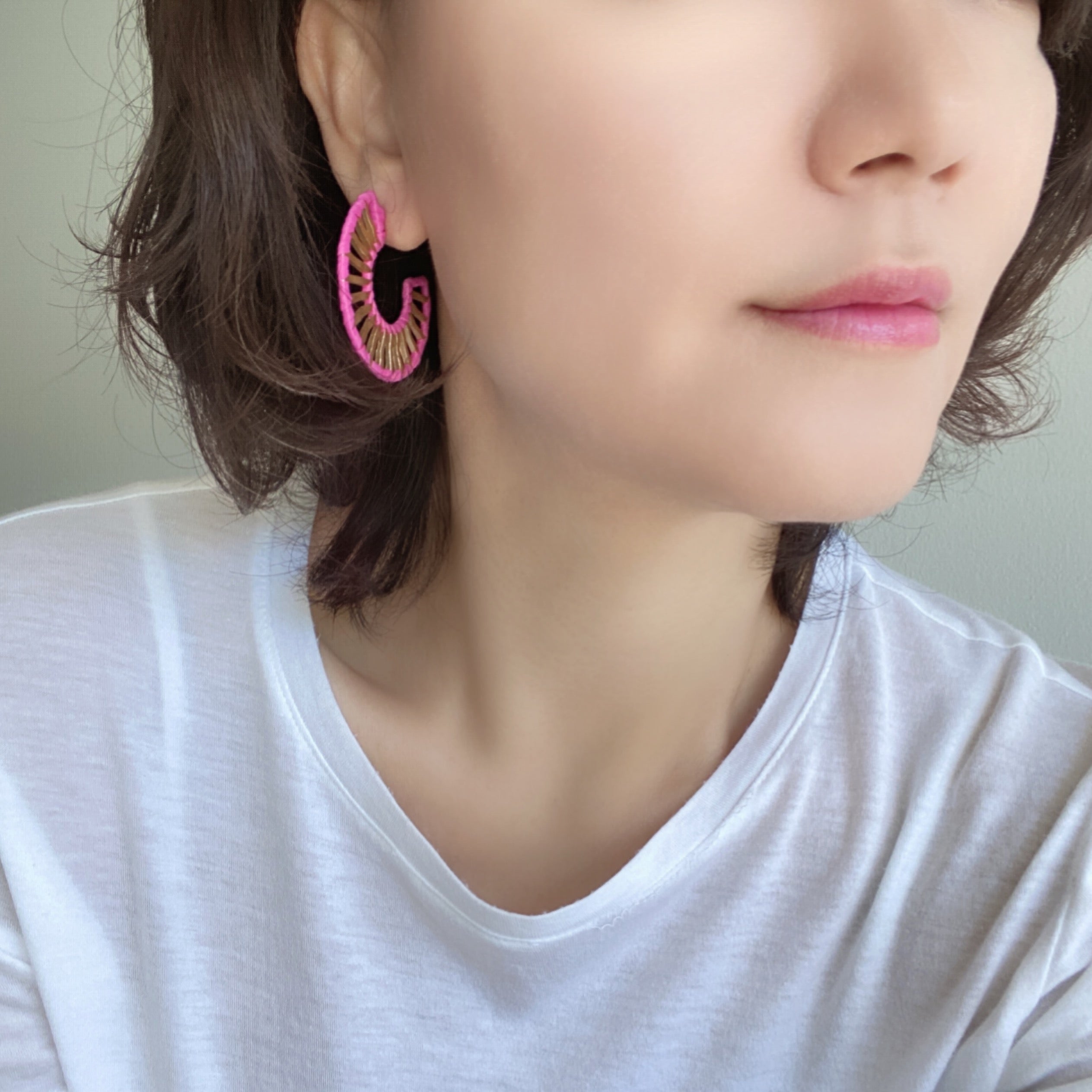 Raffia Circle Hoop Earrings – Bauble Sky