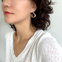 Gold Filled Hollow Heart Hoop Earrings
