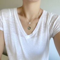 Double Layered Abalone Charm Necklace