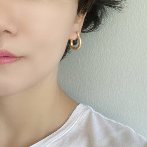 Gold Filled Hollow Bold Huggie Earrings