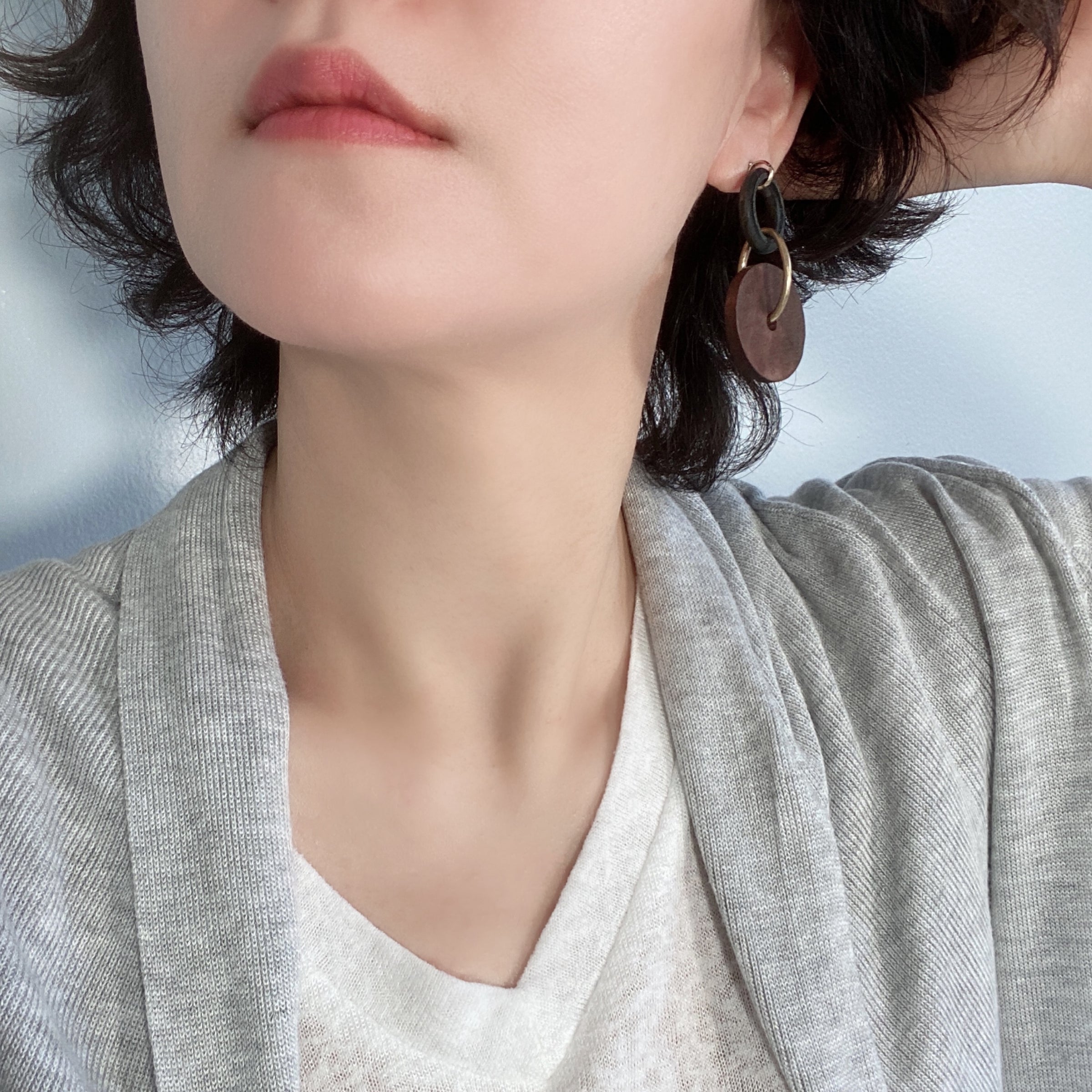 Boho Wooden Circle Drop Earrings
