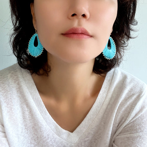 Raffia Teardrop Earrings