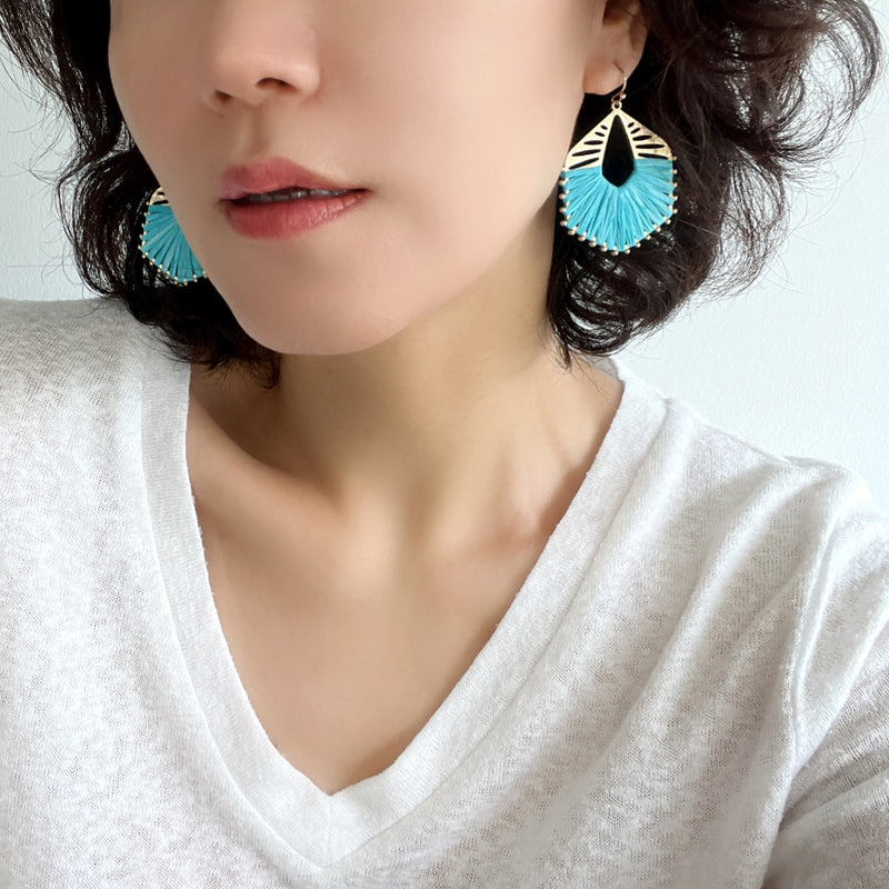 Raffia Hexagon Earrings