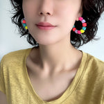Neon Cube Hoop Earrings