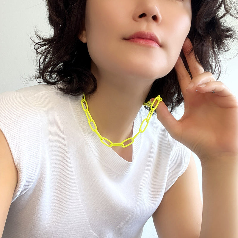 Neon Paperclip Chain Necklace