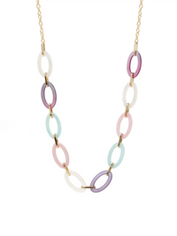 Lightweight Resin Linked Long Necklace