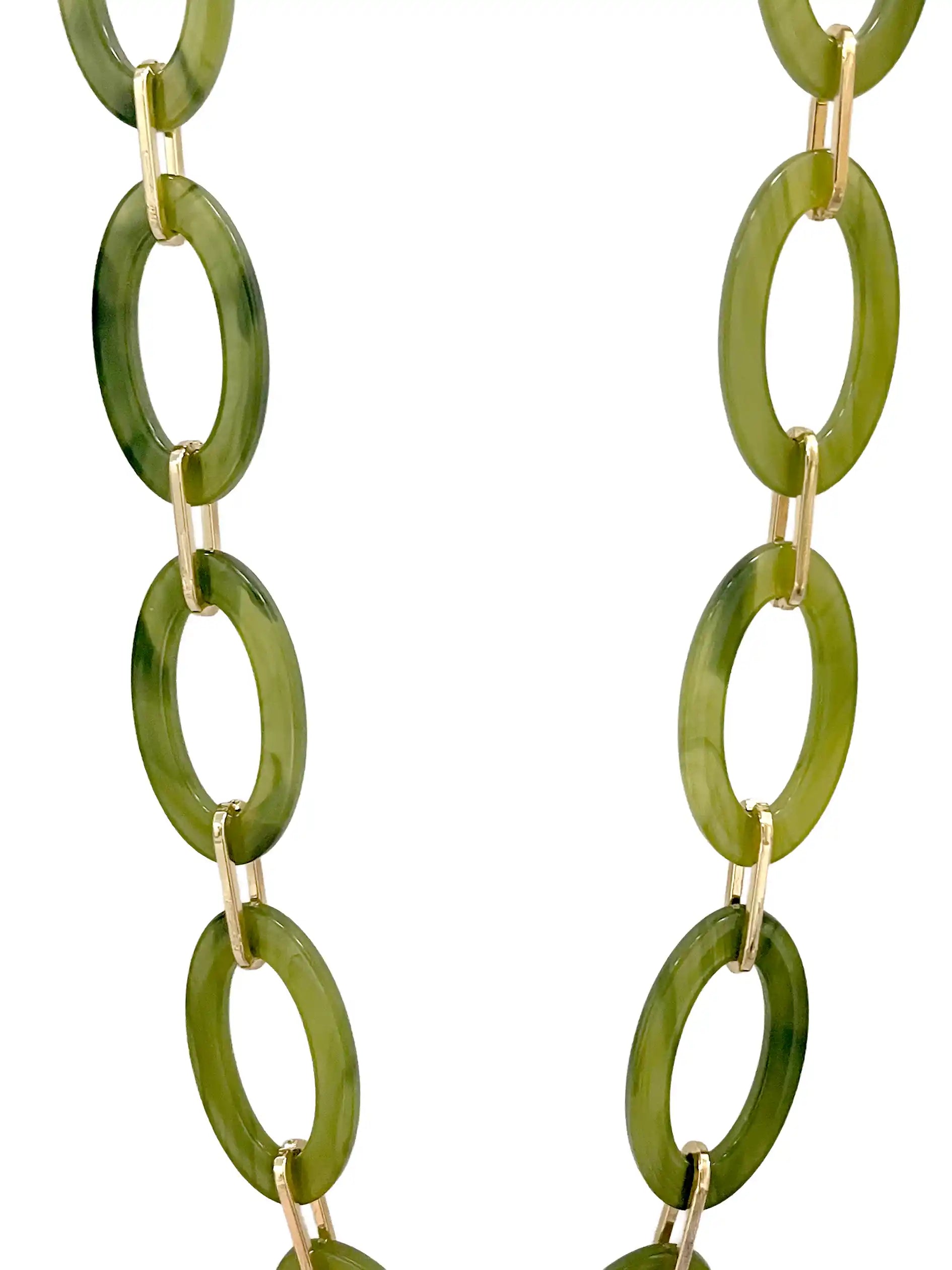 Lightweight Resin Linked Long Necklace