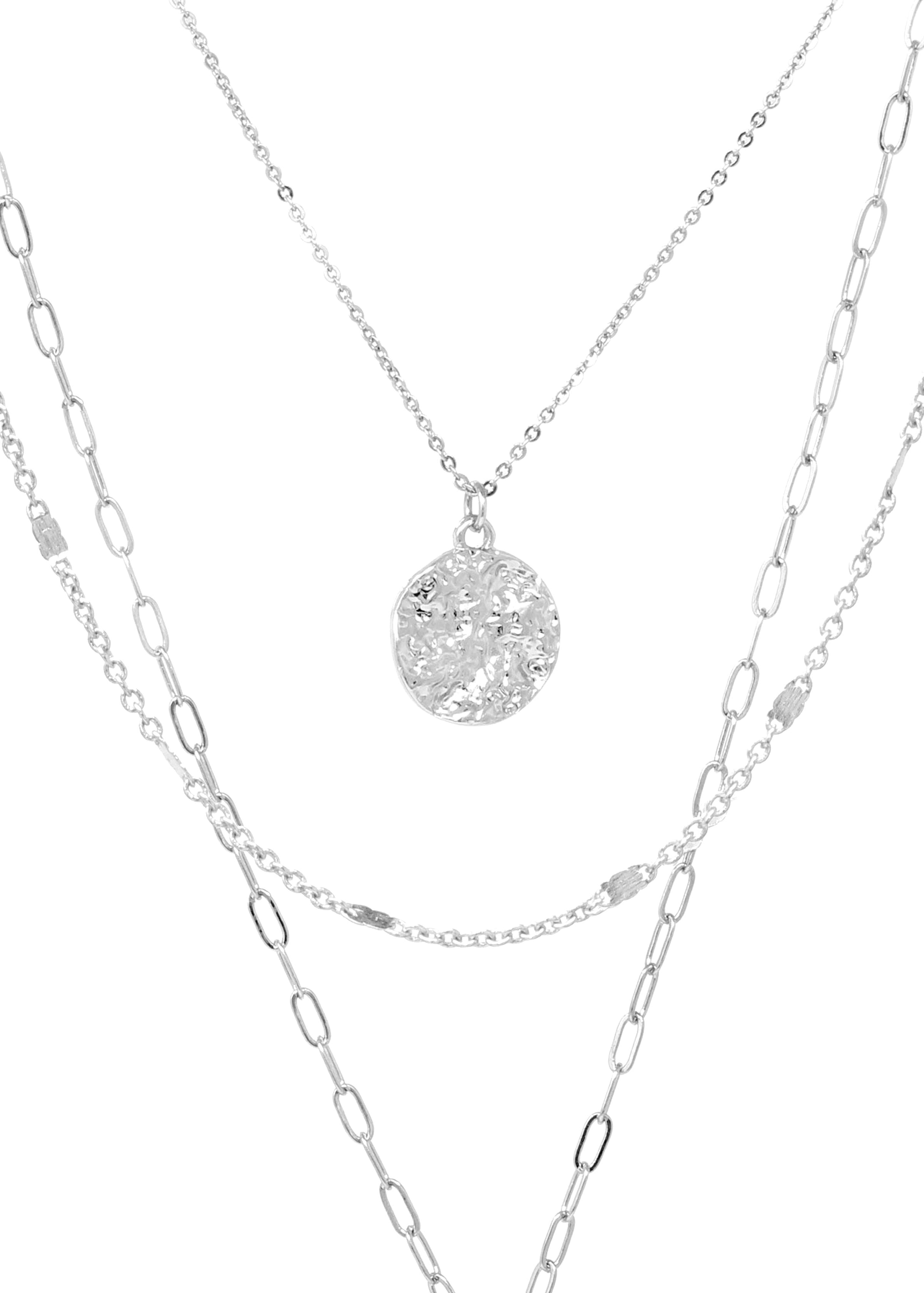 Abalone Charm Triple Layer Necklace