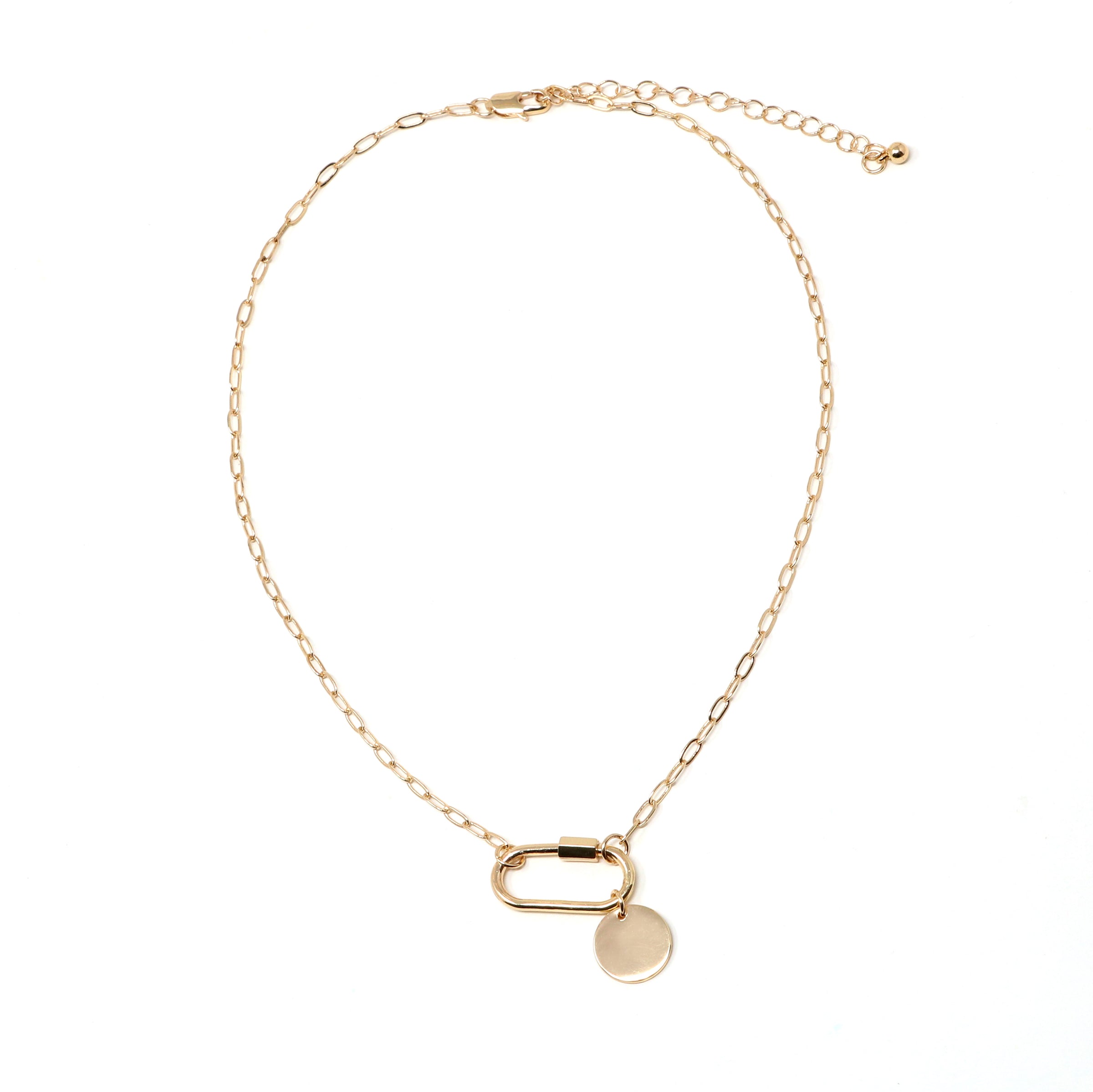 Carabiner Necklace with Charm