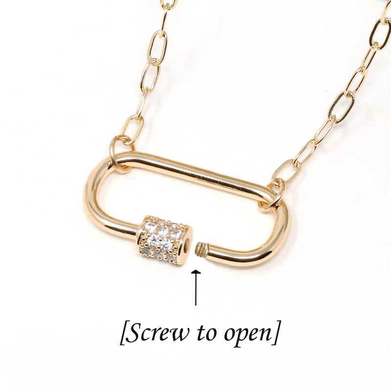 Carabiner Necklace with Charm