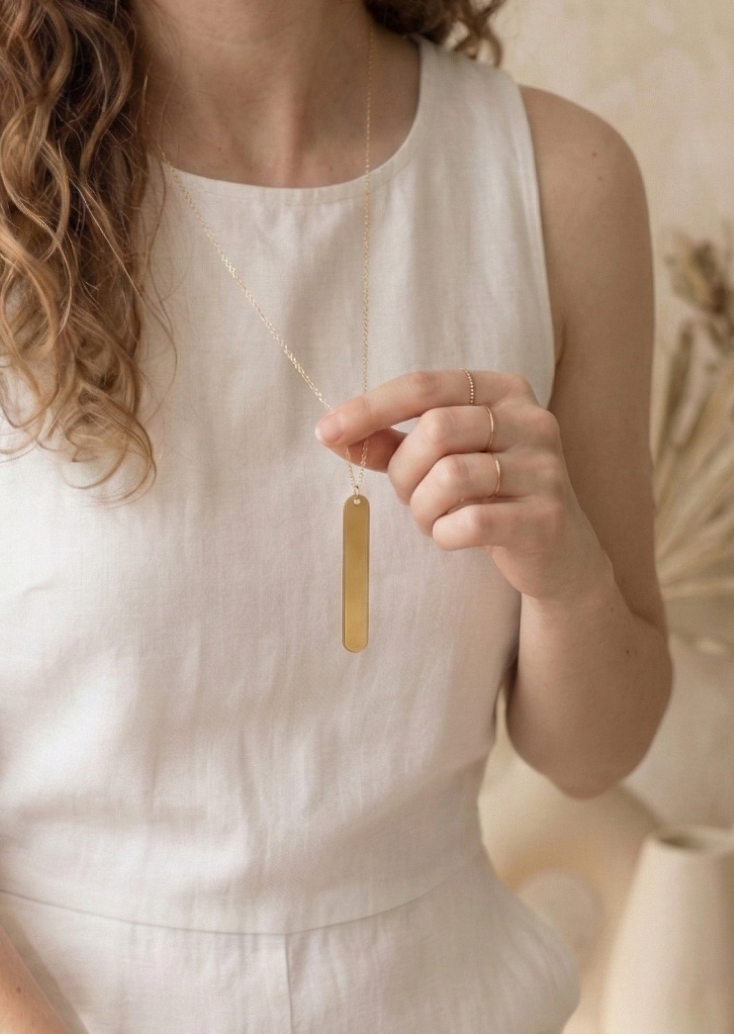 Modern Bar Pendant Long Necklace