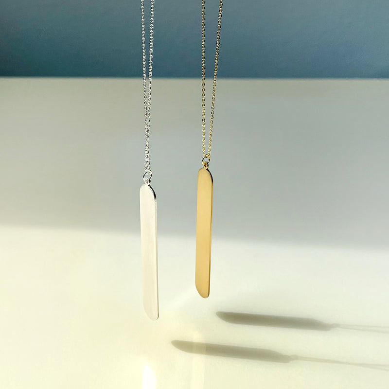 Modern Bar Pendant Long Necklace