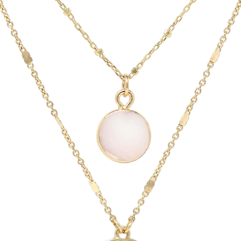 Double Layered Abalone Charm Necklace