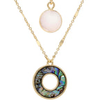 Double Layered Abalone Charm Necklace