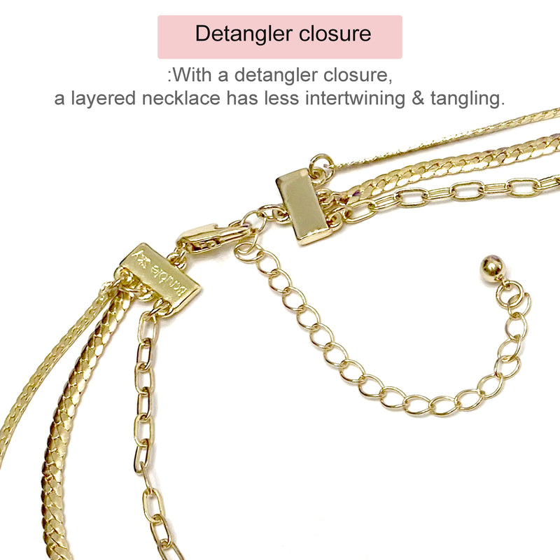Dainty Triple Layered Charm Necklace