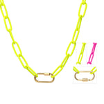 Mini Carabiner Neon Chain Necklace