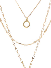 Modern Triple Layered Charm Necklace