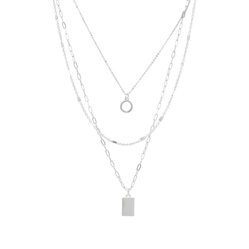 Modern Triple Layered Charm Necklace