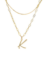 Triple Layered Initial Charm Necklace