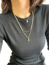 Triple Layered Initial Charm Necklace