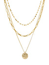 4-Layer Pearl & Gold Charm Necklace