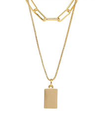 Triple Layered Charm Necklace Set With A Detangler Clasp
