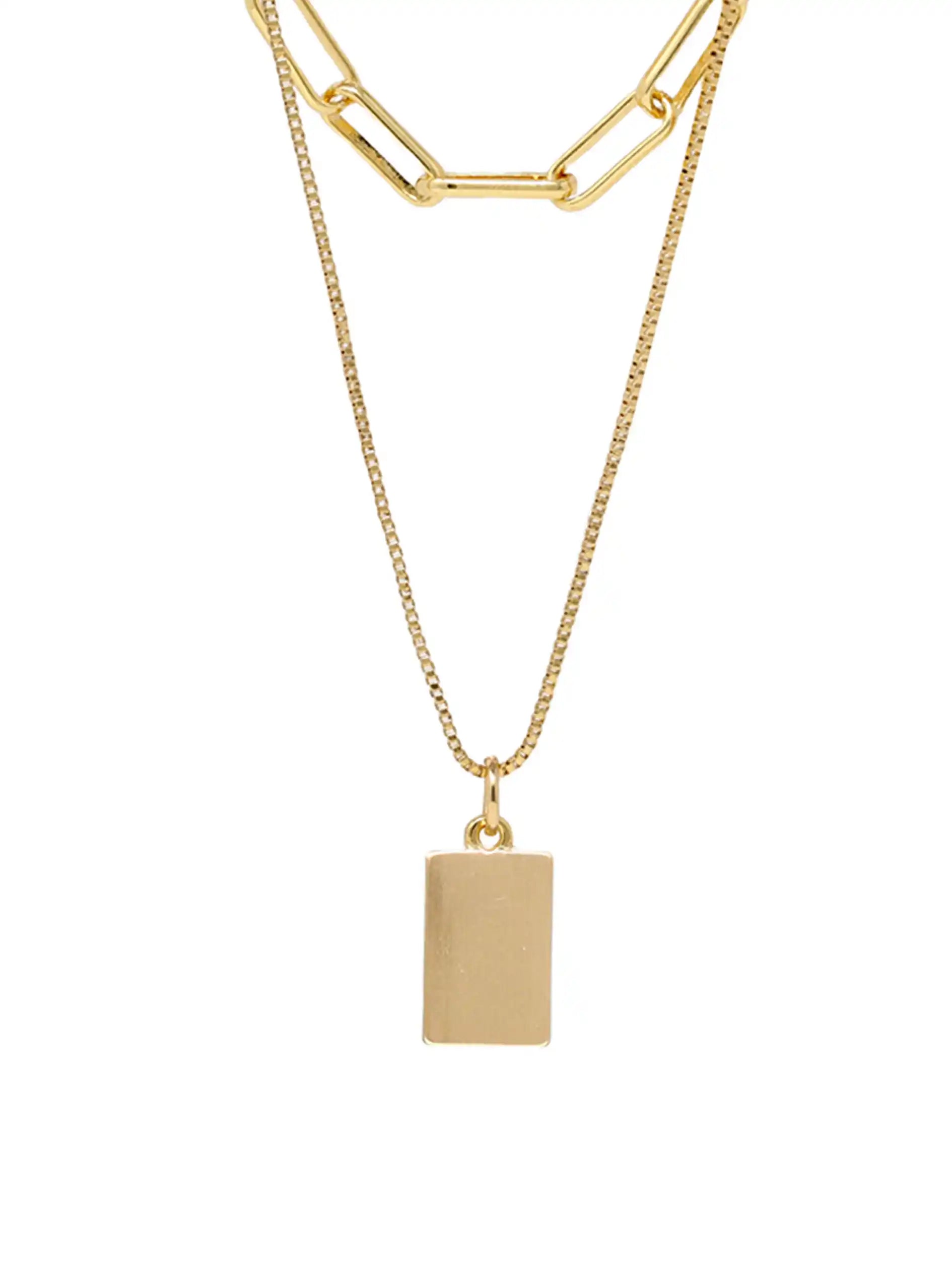 Triple Layered Charm Necklace Set With A Detangler Clasp
