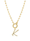 Script Initial Carabiner Short Necklace in gold.