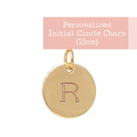 Personalized Initial 13mm Circle Charm