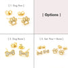 Gold Filled Dog Paw Bone Earrings