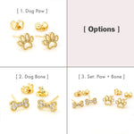 Gold Filled Dog Paw Bone Earrings