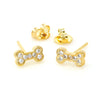 Gold Filled Dog Paw Bone Earrings