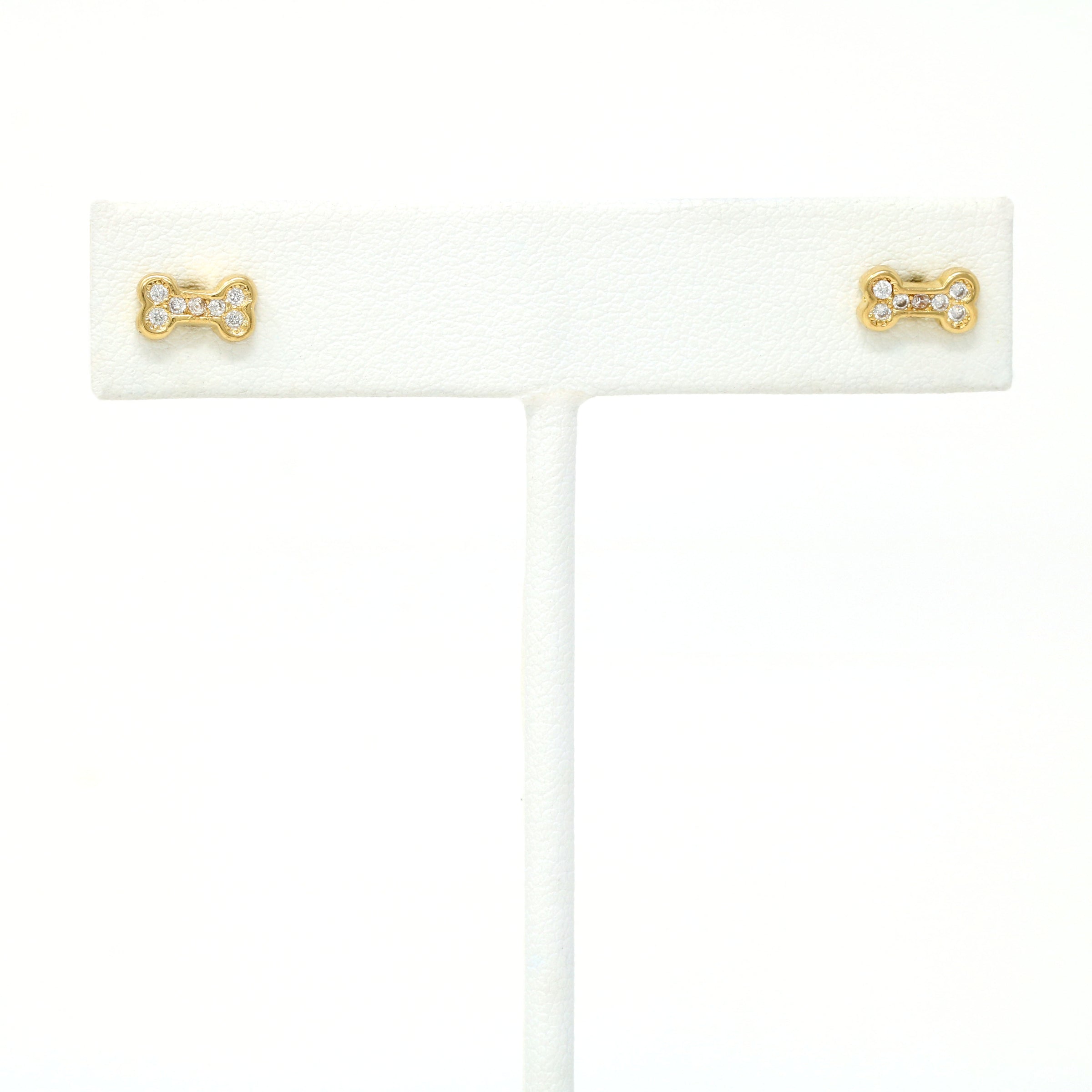 Gold Filled Dog Paw Bone Earrings