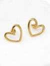 14K Gold Filled Open Heart Stud Earrings