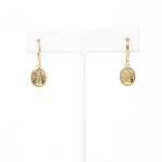 Gold Filled Virgin Mary Huggie Earrings